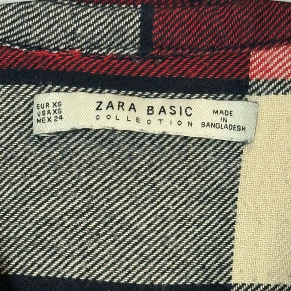 Zara Basics Shirt Dress Tunic with Studded Pocket, XS - Picture 2 of 4